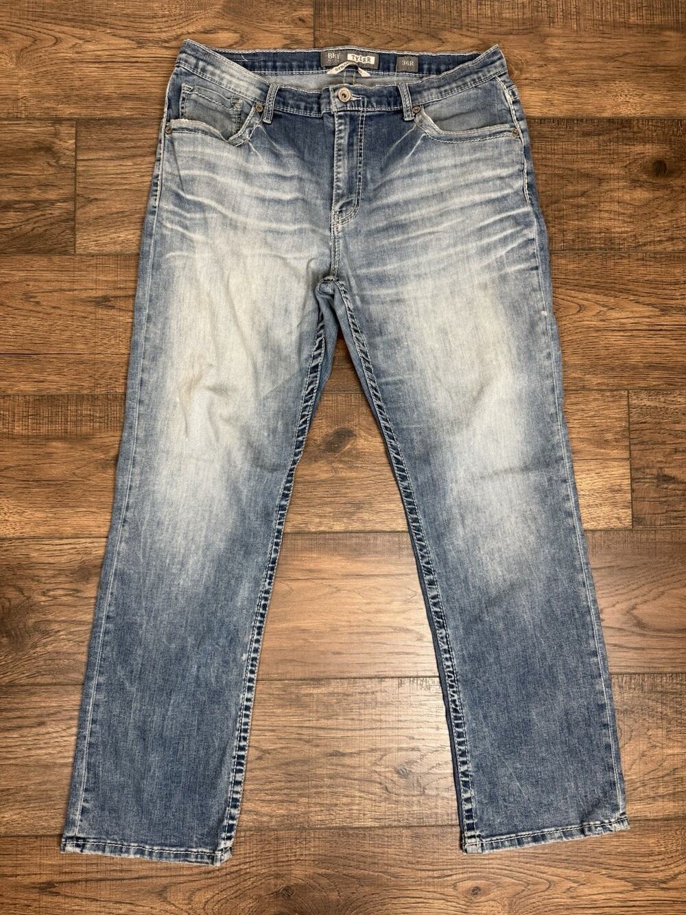 BKE Jeans Mens 36R Blue Denim Tyler Straight Leg Stitching Western Y2K Light